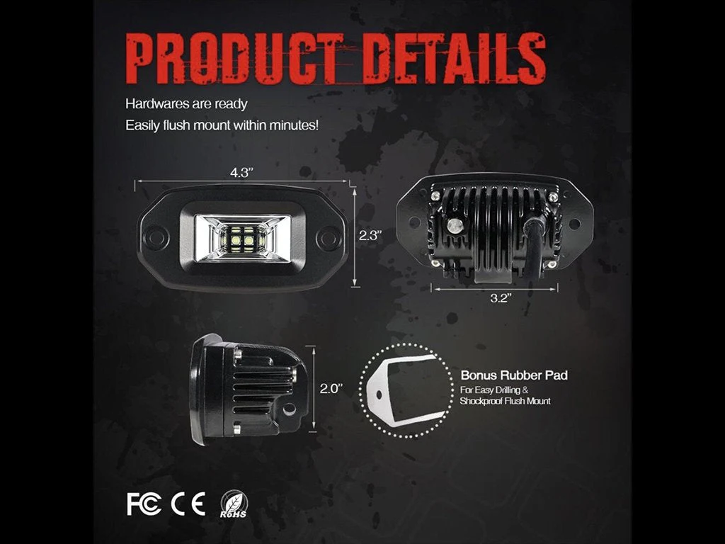 20W Flood Flush Mount LED Pod - Image 2