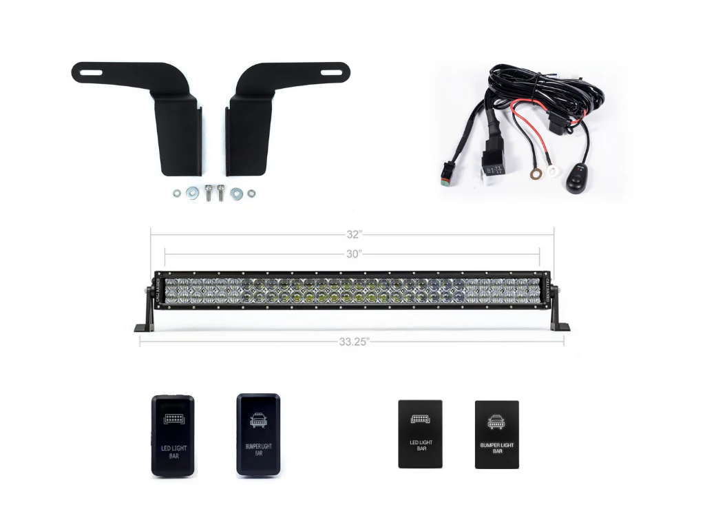 32" Lower Bumper Hidden LED Light Bar Brackets Kit For 2003-2009 Toyota 4Runner - Image 2