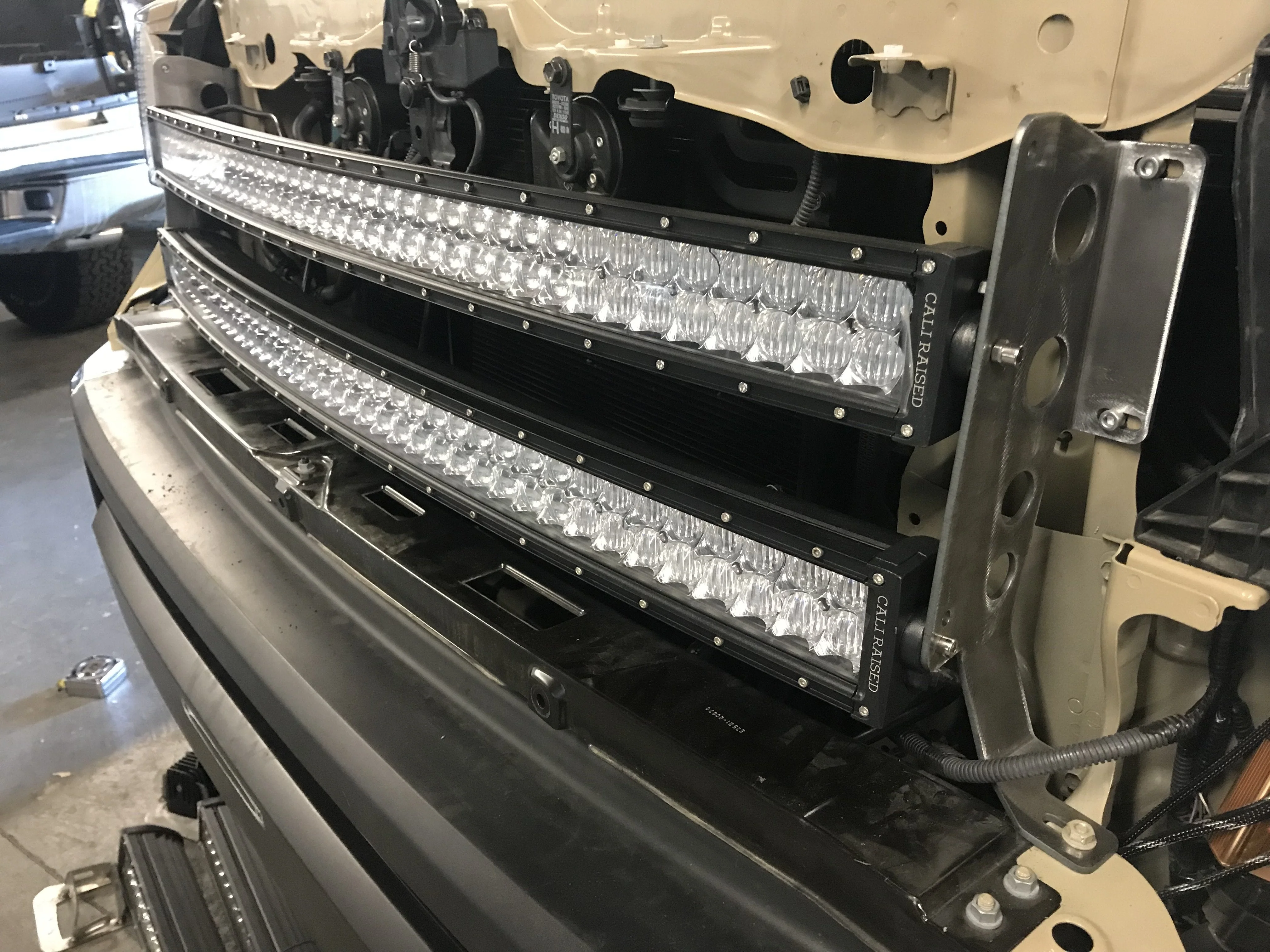 42" Hidden Grille Curved LED Light Bar Mounting Brackets For 2014-2021 Toyota Tundra - Image 8
