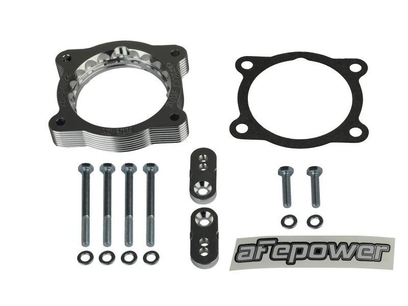 aFe 02-09 Chevrolet Trailblazer/ 02-09 GMC Envoy L6 4.2L Silver Bullet Throttle Body Spacer - Silver - Image 2