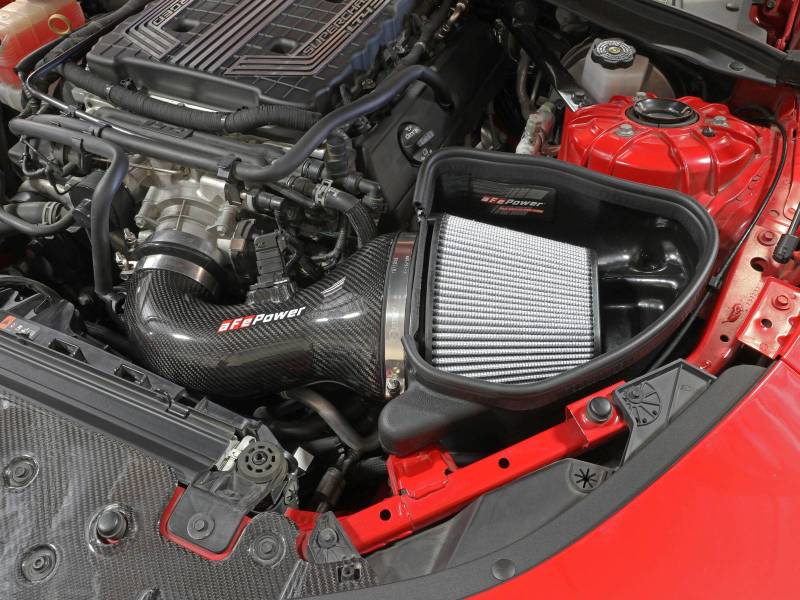 aFe 17-12 Chevrolet Camaro ZL1 (6.2L-V8) Track Series Carbon Fiber CAI System w/ Pro-DRY S Filters - Image 2