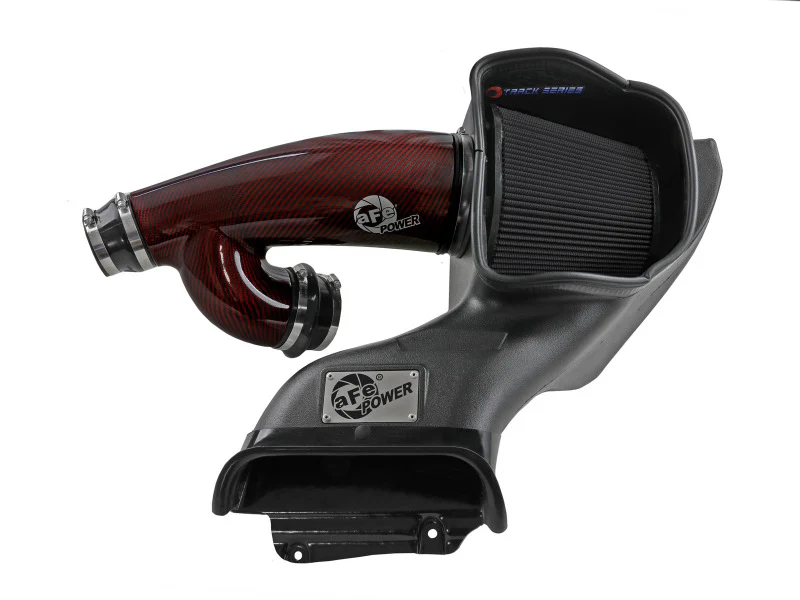 aFe 17-24 Ford F-150 Track Series Red Kevlar Carbon Fiber C/A Intake System w/Black Pro 5R Filter - Image 5
