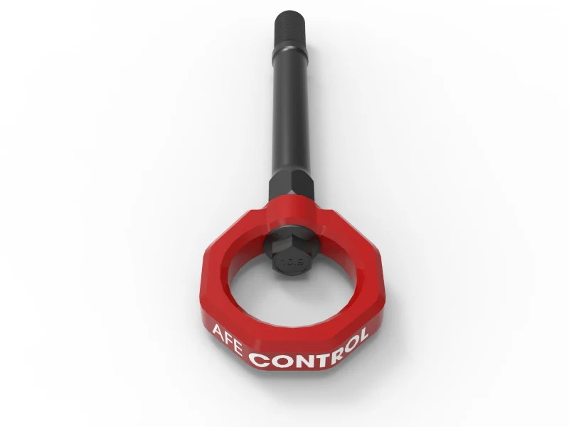 aFe CONTROL Front Tow Hook Red - Image 4