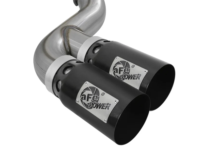 aFe Rebel XD 4in SS DPF-Back Exhaust 17-18 Ford Diesel Trucks V8-6.7L (td) w/ Dual Black Tips - Image 5
