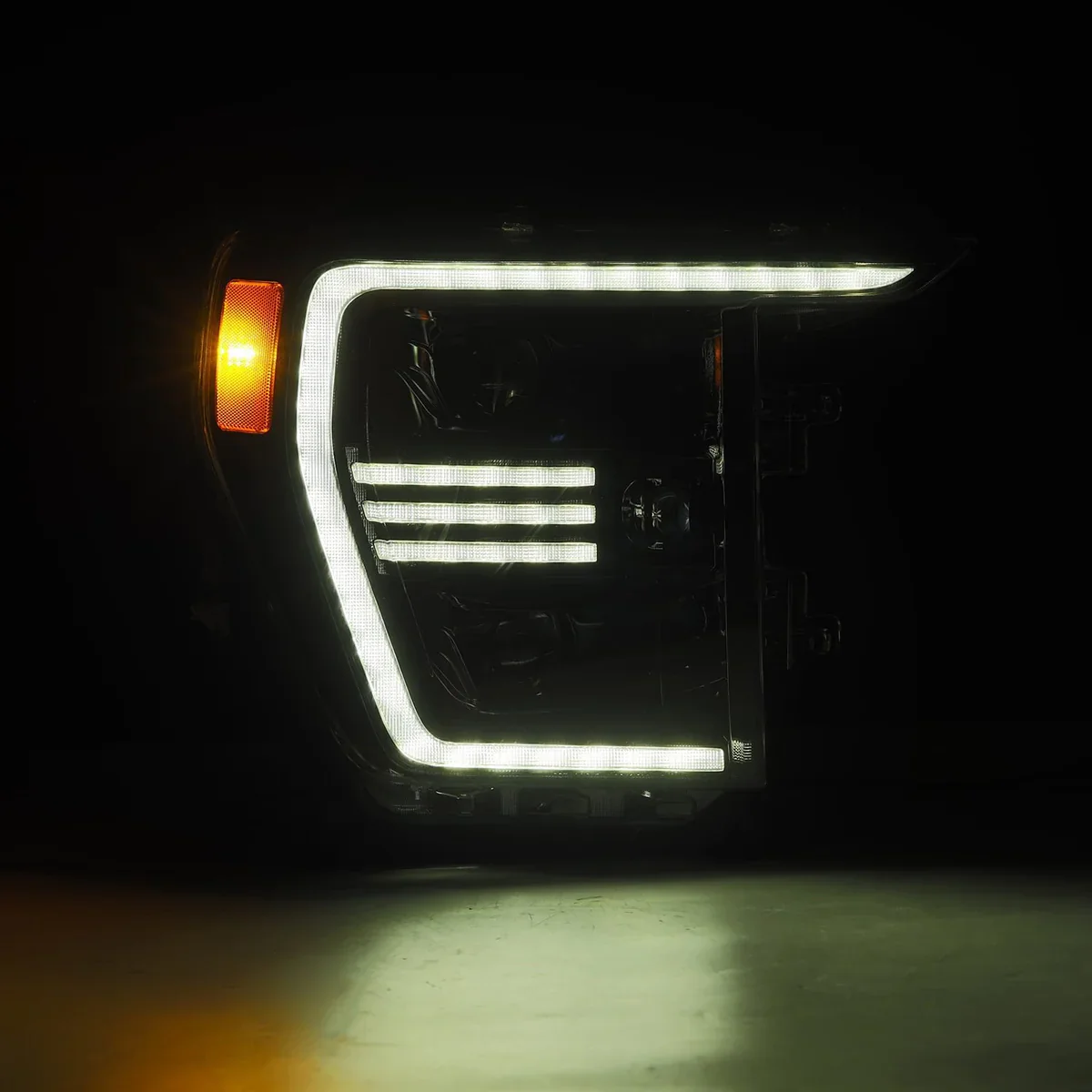 AlphaRex 21-23 Ford F150 PRO-Series Halogen Projector Headlights Alpha-Black - Image 5