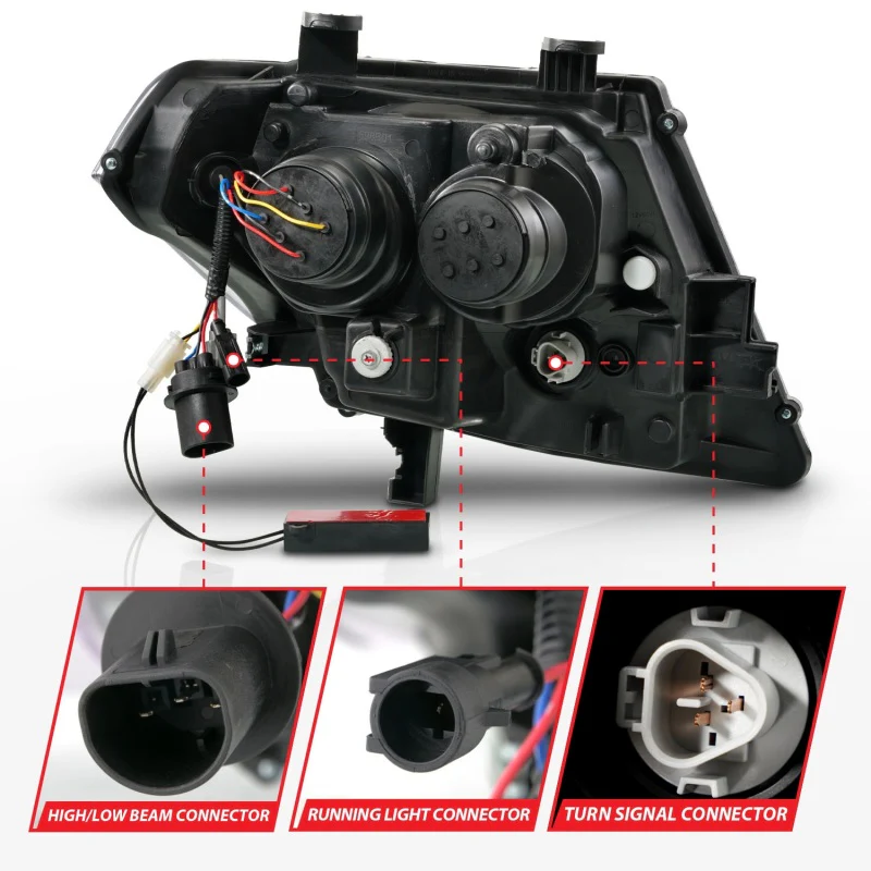 ANZO 09-20 Nissan Frontier Black Projector Plank Style DRL w/ Switchback & Sequential LED DRL - Image 3