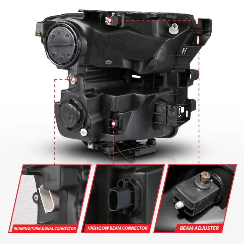 ANZO 15-17 Ford F-150 (Factory Halogen Model ONLY) Full LED Proj Headlights Init/SeqSig Black- Pair - Image 3