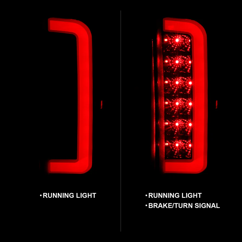 ANZO 1987-1996 Ford F-150 LED Taillights Black Housing Smoke Lens (Pair) - Image 12