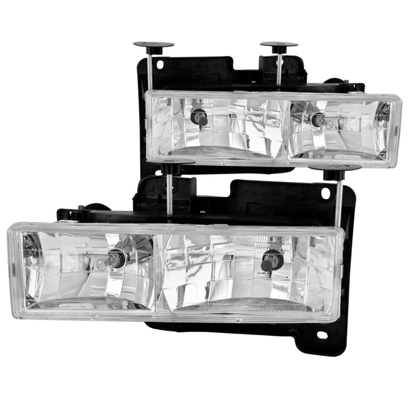 ANZO 1988-1998 Chevrolet C1500 Crystal Headlights Chrome - Image 2
