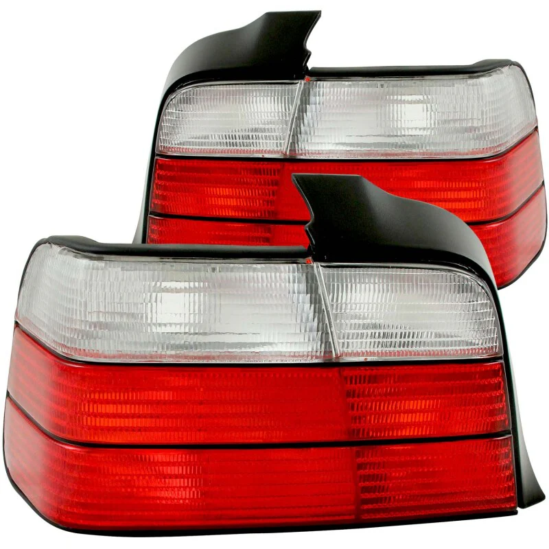 ANZO 1992-1998 BMW 3 Series E36 Sedan Taillights Red/Clear - Image 2