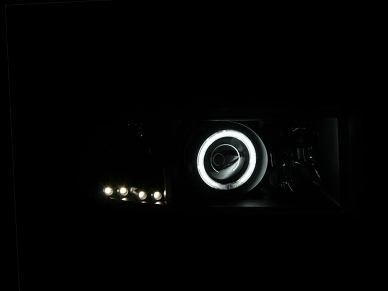 ANZO 1994-2001 Dodge Ram Projector Headlights w/ Halo Black - Image 3