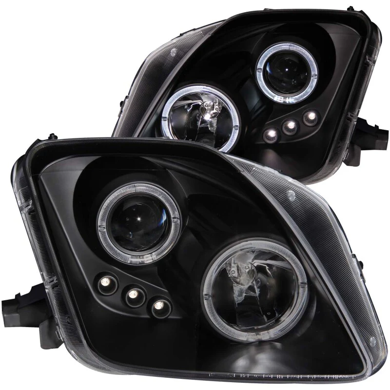ANZO 1997-2001 Honda Prelude Projector Headlights w/ Halo Black w/ LED - Image 2