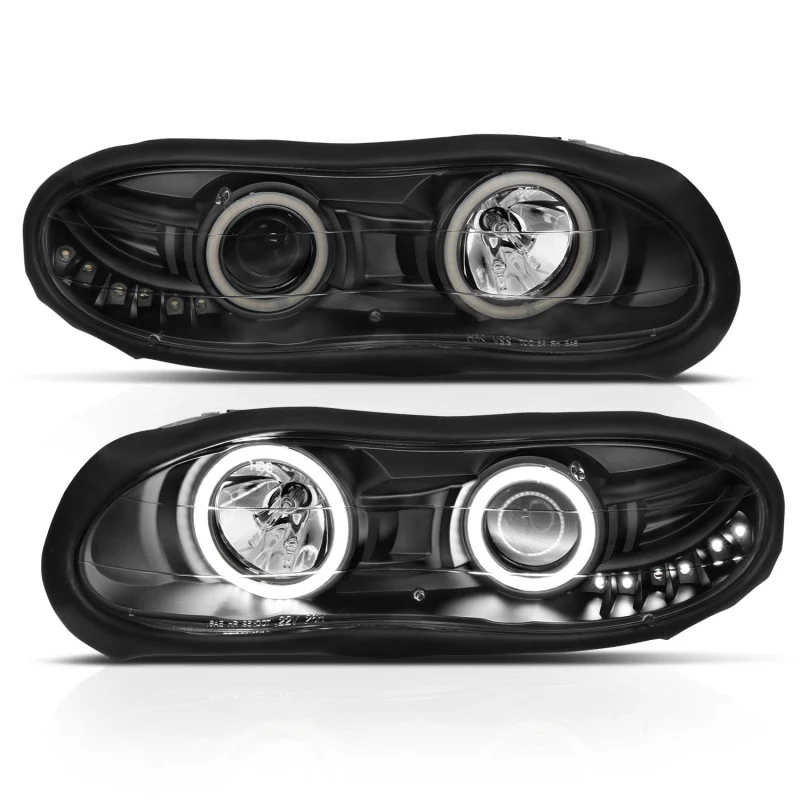 ANZO 1998-2002 Chevrolet Camaro Projector Headlights w/ Halo Black - Image 6