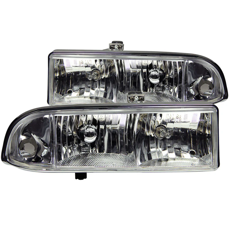 ANZO 1998-2005 Chevrolet S-10 Crystal Headlights Chrome - Image 2