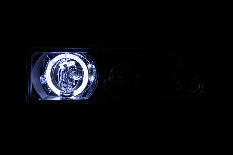 ANZO 1998-2005 Chevrolet S-10 Projector Headlights w/ Halo Black - Image 3