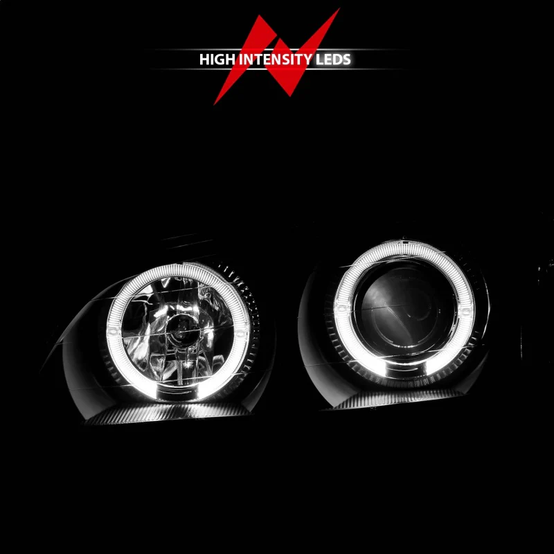ANZO 2000-2004 Infiniti I30 Projector Headlights w/ Halo Black - Image 11