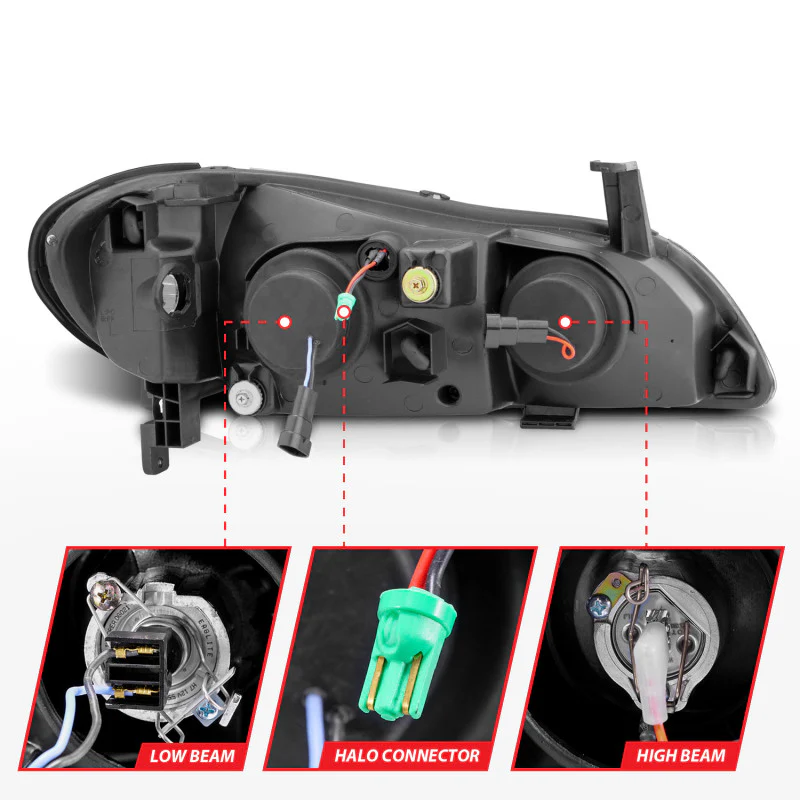 ANZO 2000-2004 Infiniti I30 Projector Headlights w/ Halo Black - Image 14