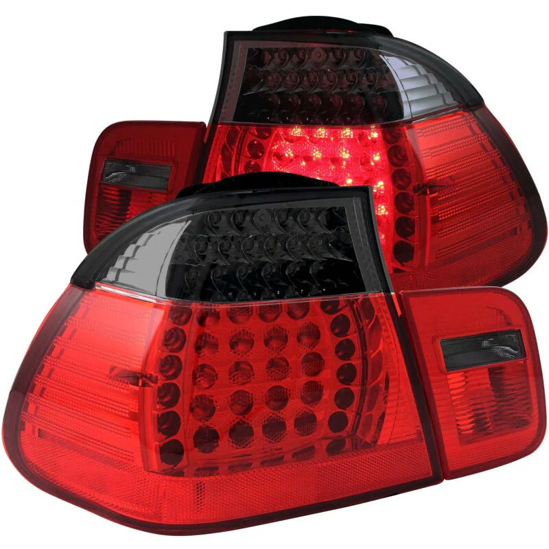 ANZO 2002-2005 4DR BMW 3 Series E46 LED Taillights Red/Smoke - Image 2