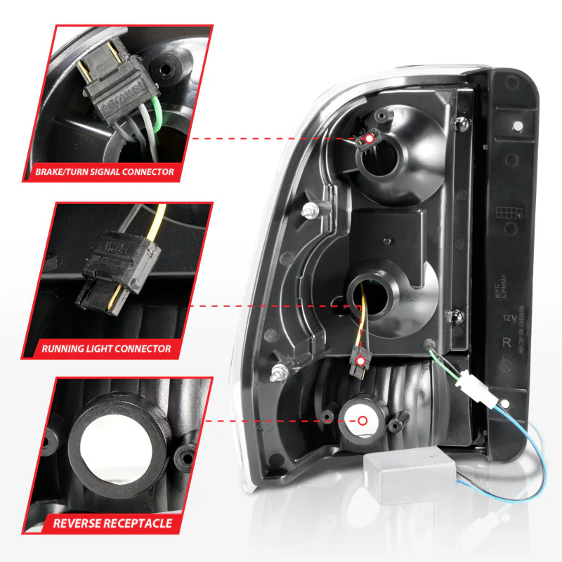 ANZO 2002-2009 Chevrolet Trailblazer LED Tail Lights w/ Light Bar Black Housing Smoke Lens - Image 4