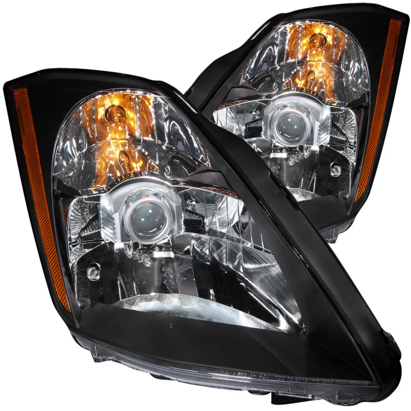 ANZO 2003-2005 Nissan 350Z Projector Headlights Black - Image 2