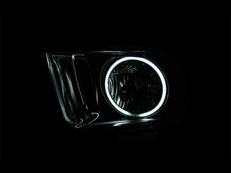 ANZO 2005-2009 Ford Mustang Crystal Headlights w/ Halo Black (CCFL) - Image 4