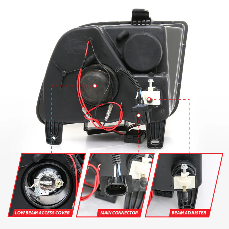 ANZO 2005-2009 Ford Mustang Projector Headlights w/ Halo Black - Image 15