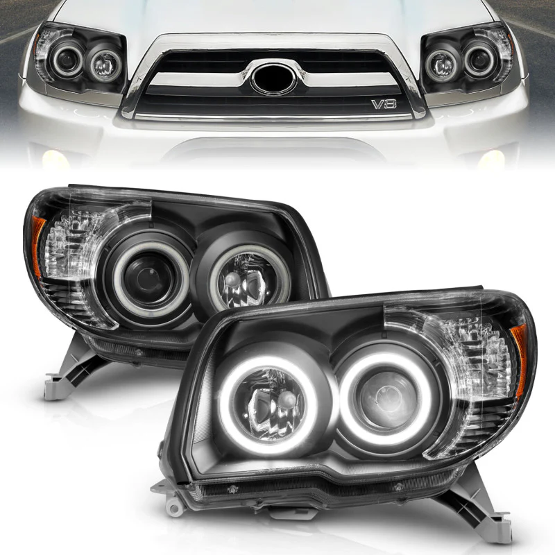 ANZO 2006-2009 Toyota 4Runner Projector Headlights w/ Halo Black - Image 11
