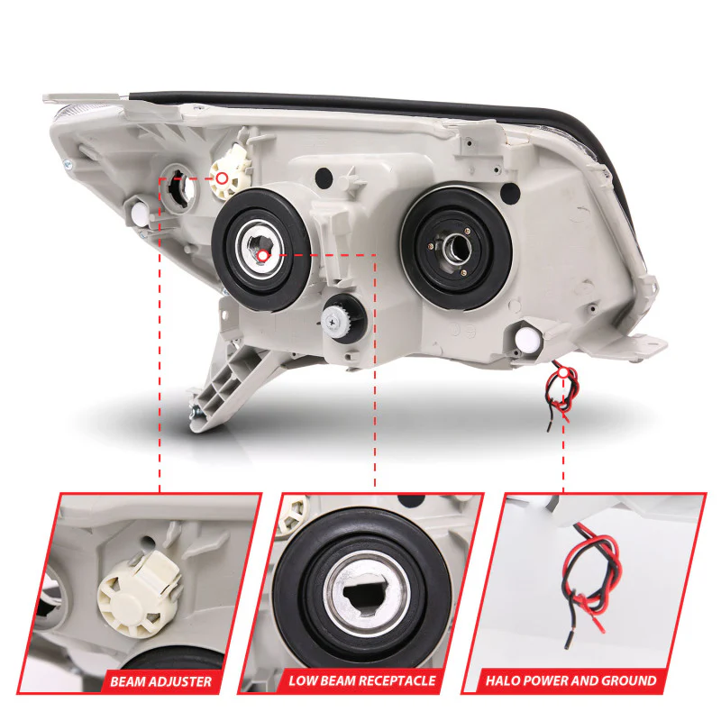 ANZO 2006-2009 Toyota 4Runner Projector Headlights w/ Halo Black - Image 4