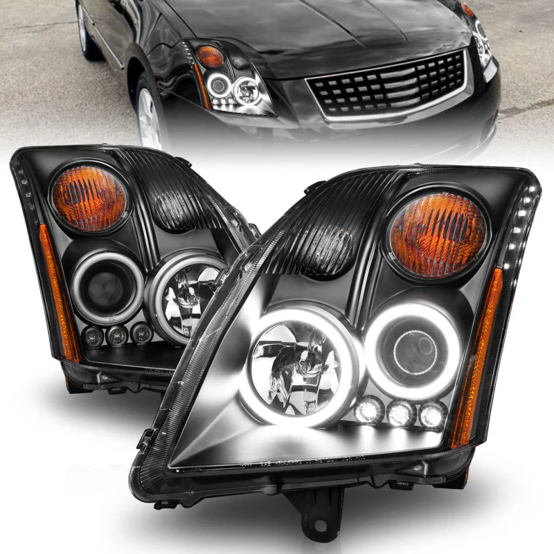 ANZO 2007-2012 Nissan Sentra Projector Headlights Black - Image 10