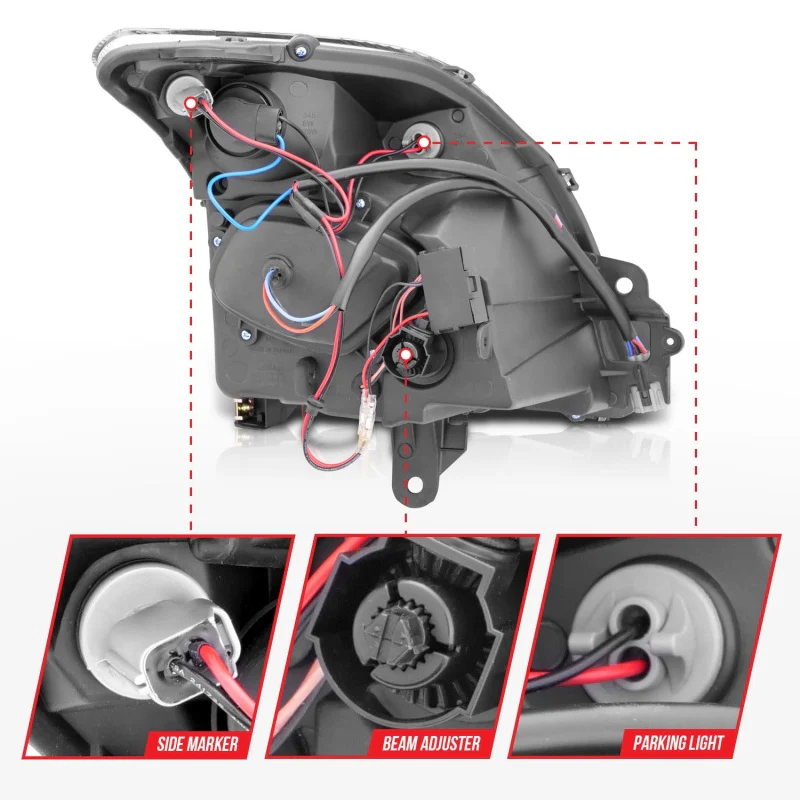 ANZO 2007-2012 Nissan Sentra Projector Headlights Black - Image 14