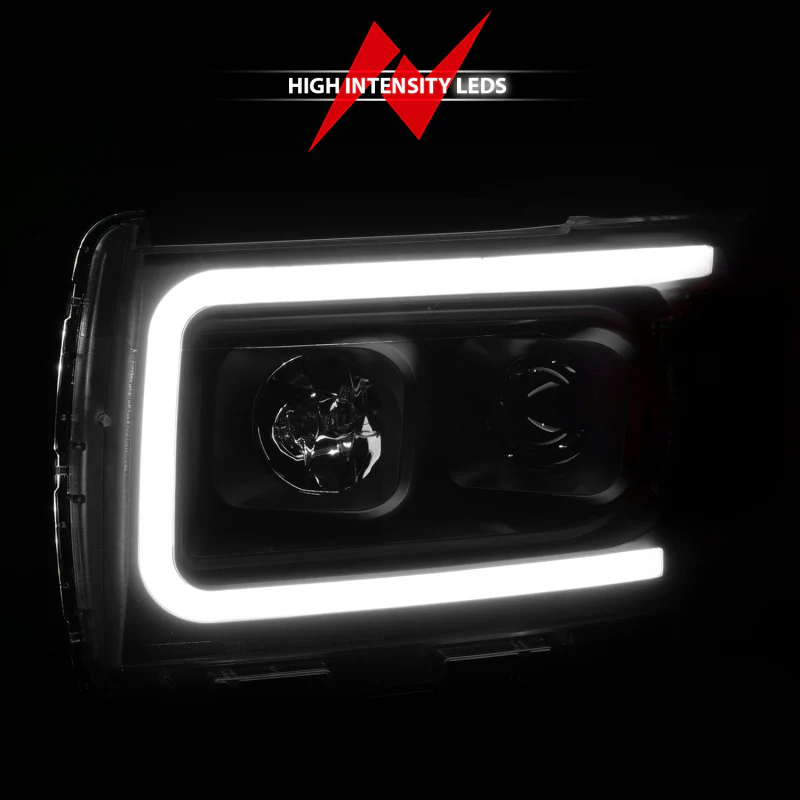 ANZO 2015+ GMC Canyon Projector Headlights w/ Plank Style Design Black w/ Amber - Image 6