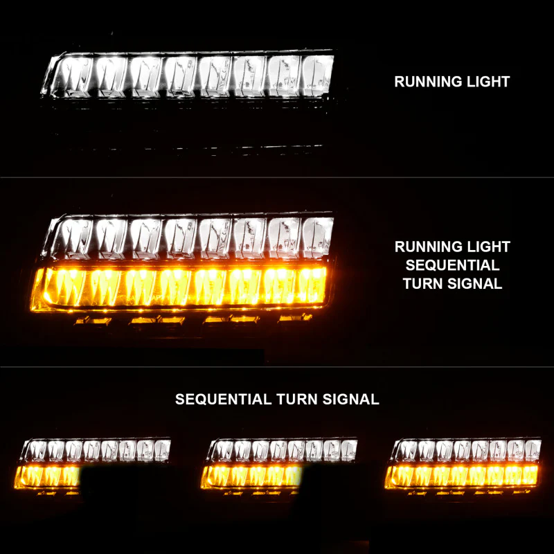 ANZO 2018-2021 Jeep Wrangler LED Side Markers Chrome Housing Smoke Lens w/ Seq. Signal Sport Bulb - Image 6