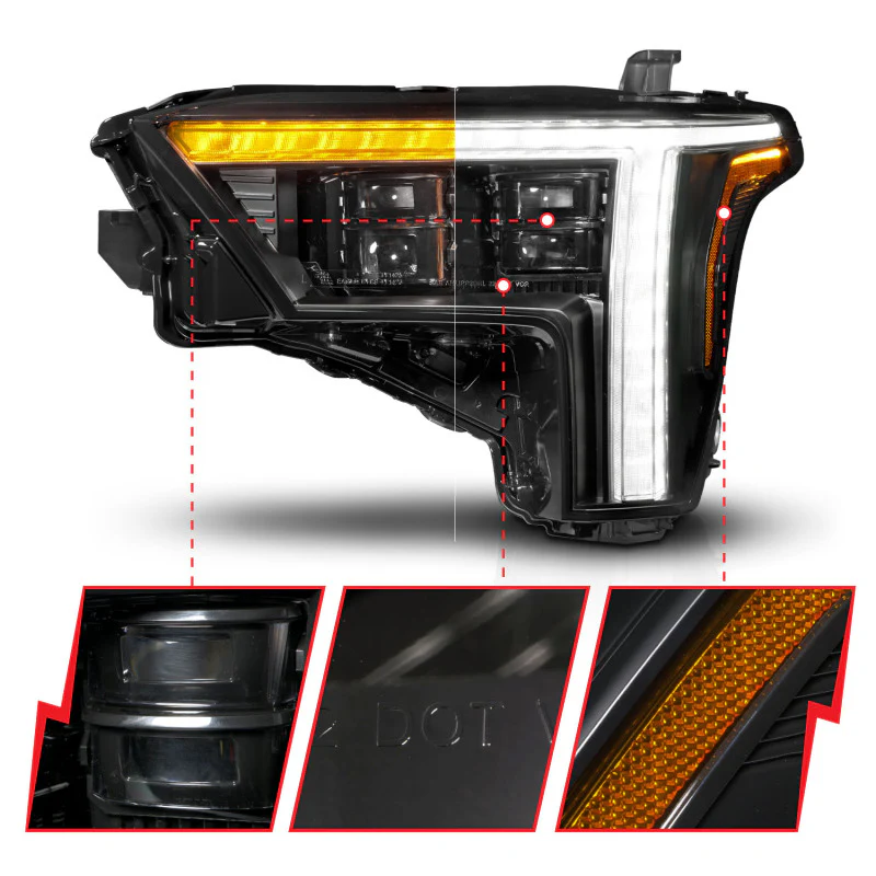 ANZO 22-24 Toyota Tundra (w/Factory LED Refl.) Z-Series Full LED Proj Headlights - Driver Side ONLY - Image 5