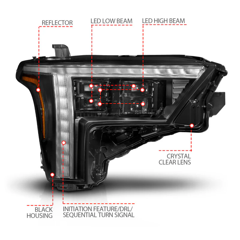 ANZO 22-24 Toyota Tundra (w/Factory LED Refl.) Z-Series Full LED Proj Headlights - Pass. Side ONLY - Image 11