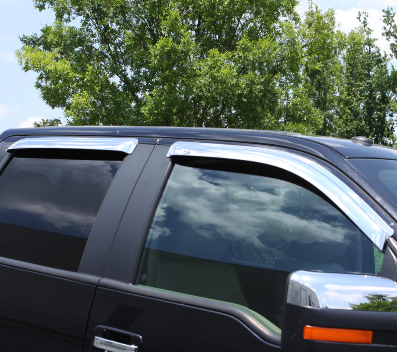 AVS 07-18 Toyota Tundra Crewmax Ventvisor Outside Mount Front & Rear Window Deflectors 4pc - Chrome - Image 3