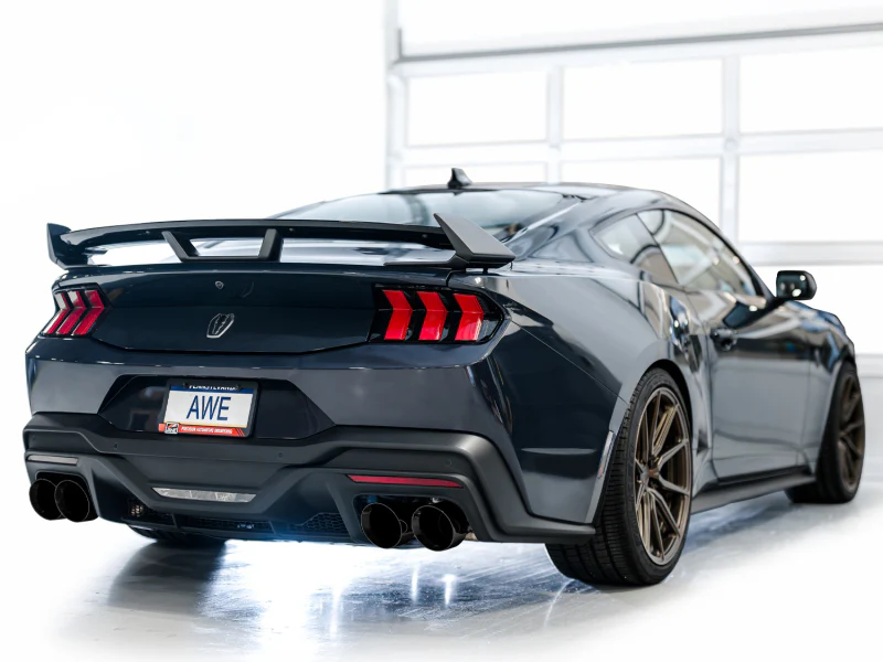 AWE 2024 Ford Mustang Dark Horse S650 RWD Track Edition Cat-Back Exhaust w/ Quad Diamond Black Tips - Image 4