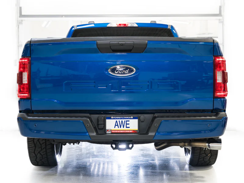AWE Tuning 21-25 Ford F150 (14th Gen Reg Cab) Cat-Back Exhaust - 4.5in Dual Side Exit Chrome Tips - Image 6