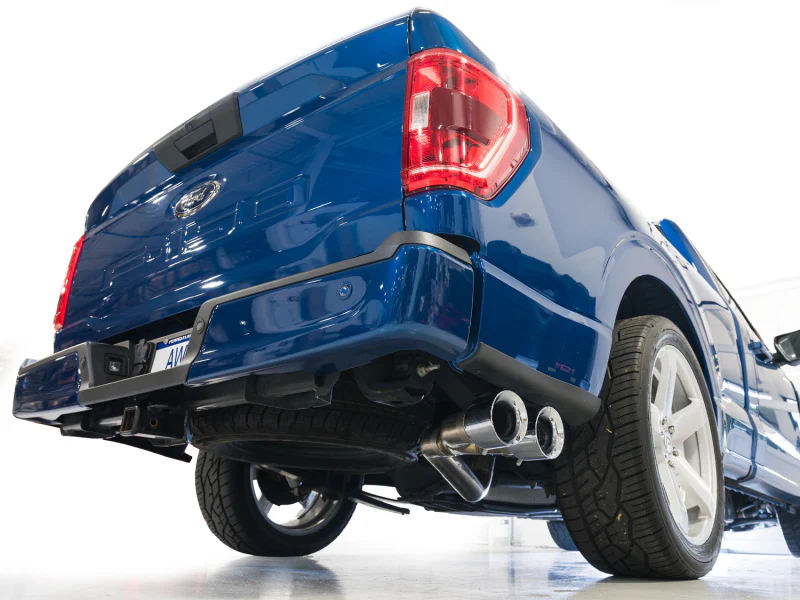 AWE Tuning 21-25 Ford F150 (14th Gen Reg Cab) Cat-Back Exhaust - 4.5in Dual Side Exit Chrome Tips - Image 9
