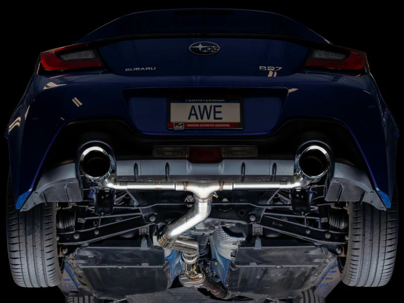 AWE Tuning Subaru BRZ/ Toyota GR86/ Toyota 86 Track Edition Cat-Back Exhaust- Chrome Silver Tips - Image 11