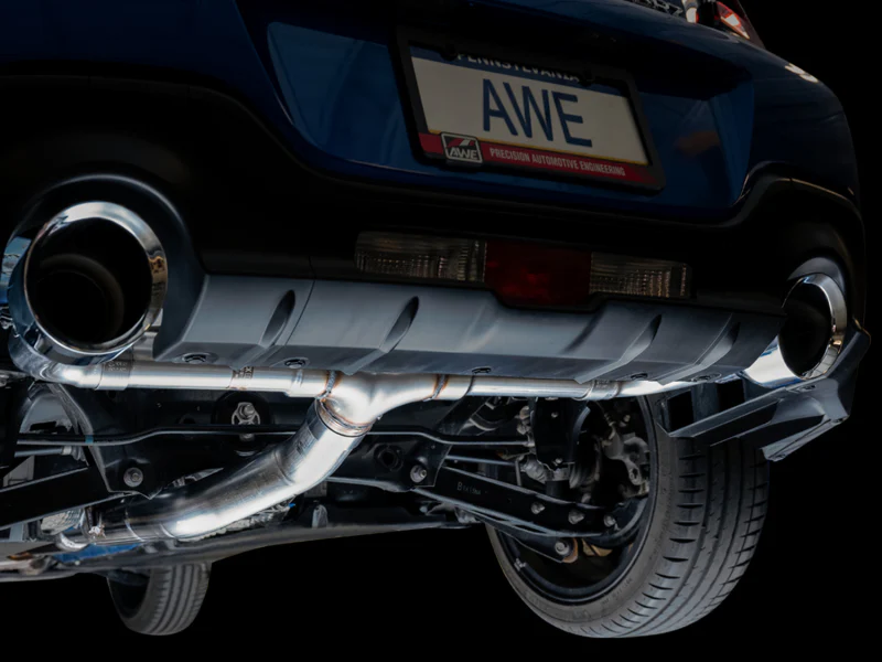 AWE Tuning Subaru BRZ/ Toyota GR86/ Toyota 86 Track Edition Cat-Back Exhaust- Chrome Silver Tips - Image 12