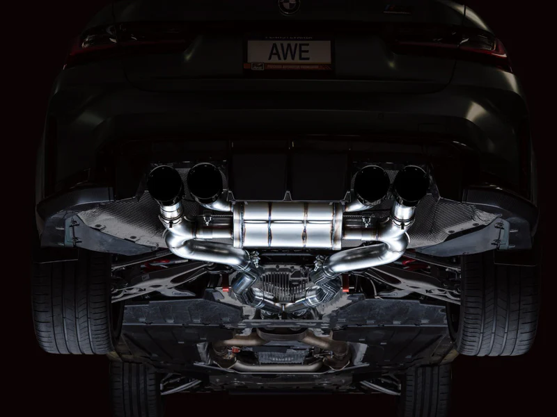 AWE Tuning SwitchPath Cat-Back Exhaust for BMW G8X M3/M4 - Diamond Black Tips - Image 4