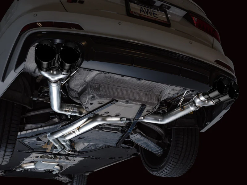 AWE Tuning 19-23 Audi C8 S6/S7 2.9T V6 AWD Track Edition Exhaust - Diamond Black Tips - Image 10