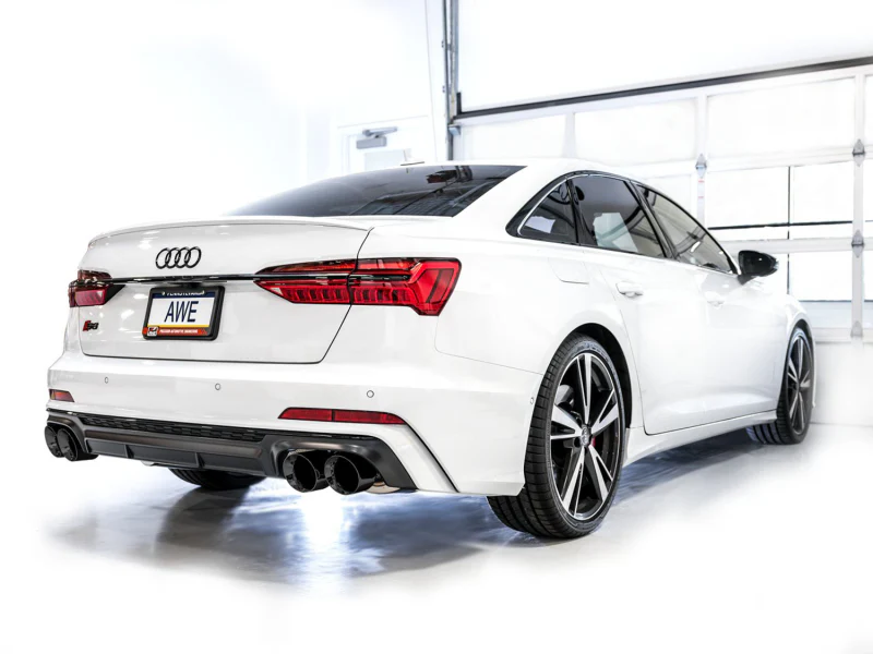 AWE Tuning 19-23 Audi C8 S6/S7 2.9T V6 AWD Track Edition Exhaust - Diamond Black Tips - Image 6