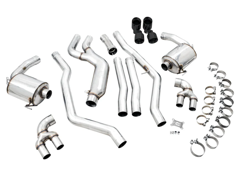 AWE Tuning 2019+ BMW M340i (G20) Non-Resonated Touring Edition Exhaust - Quad Diamond Black Tips - Image 8