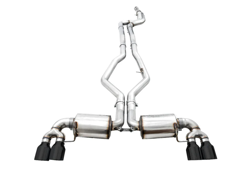 AWE Tuning 2019+ BMW M340i (G20) Non-Resonated Touring Edition Exhaust - Quad Diamond Black Tips - Image 9