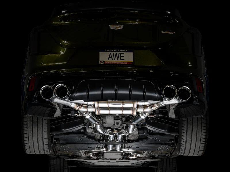 AWE Tuning 2021+ Cadillac CT4-V Blackwing SwitchPath Exhaust - Chrome Silver Tips - Image 8