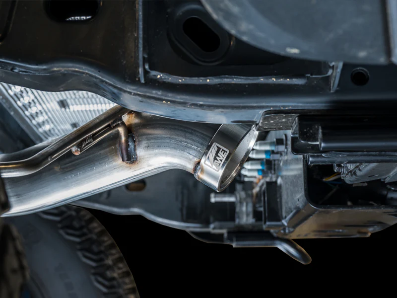 AWE Tuning 2021+ Ford Bronco 0FG Dual Rear Exit Exhaust w/Diamond Black Tips & Bash Guard - Image 5