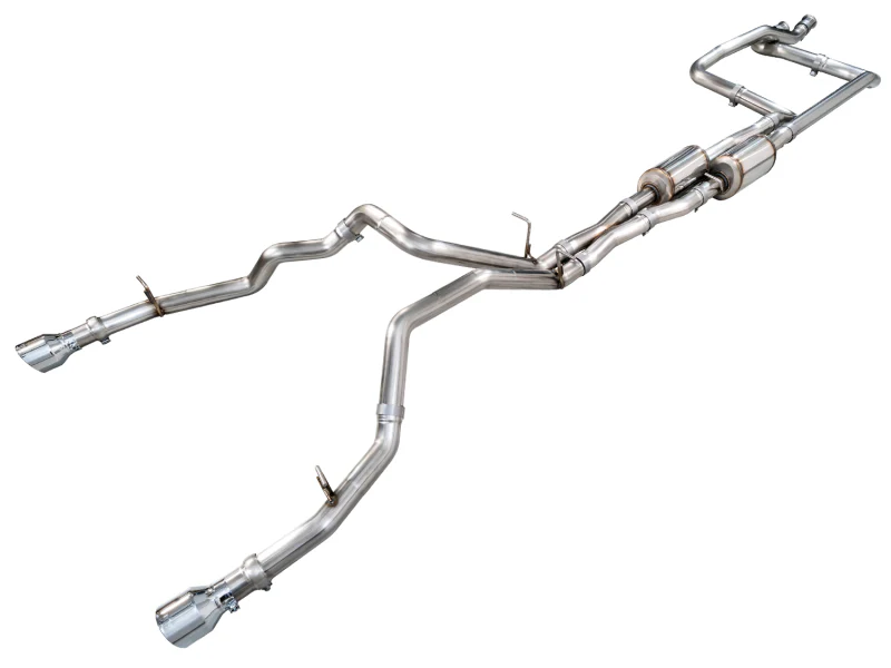 AWE Tuning 2025+ RAM 1500 RHO 3.0 I6 TT 0FG Dual Rear Exit Cat-Back Exhaust - Chrome Silver Tips