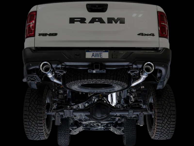 AWE Tuning 2025+ RAM 1500 RHO 3.0 I6 TT 0FG Dual Rear Exit Cat-Back Exhaust - Chrome Silver Tips - Image 4