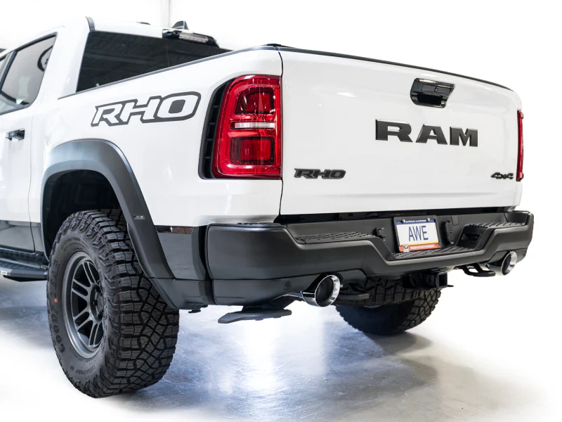 AWE Tuning 2025+ RAM 1500 RHO 3.0 I6 TT 0FG Dual Rear Exit Cat-Back Exhaust - Chrome Silver Tips - Image 9